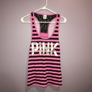✨Victoria Secret Pink Tank with Lace Size S